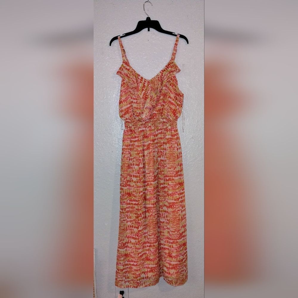 Splashs of color sundress Midi w/adjustable straps  - 3X Like new.
